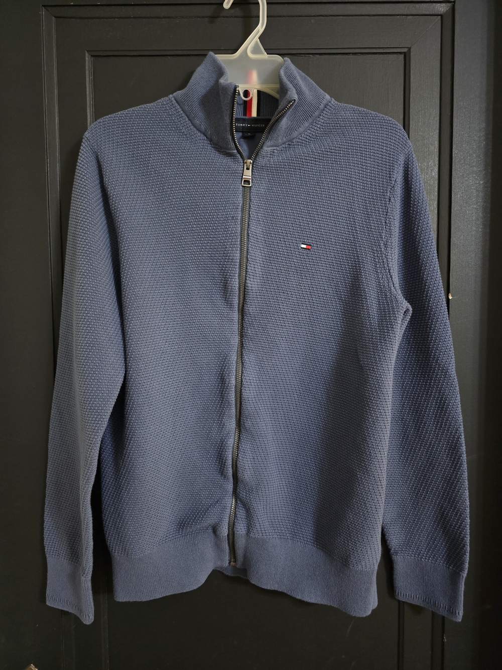 Tommy Hilfiger Men's Slate Blue Zip-Up Knit Sweater